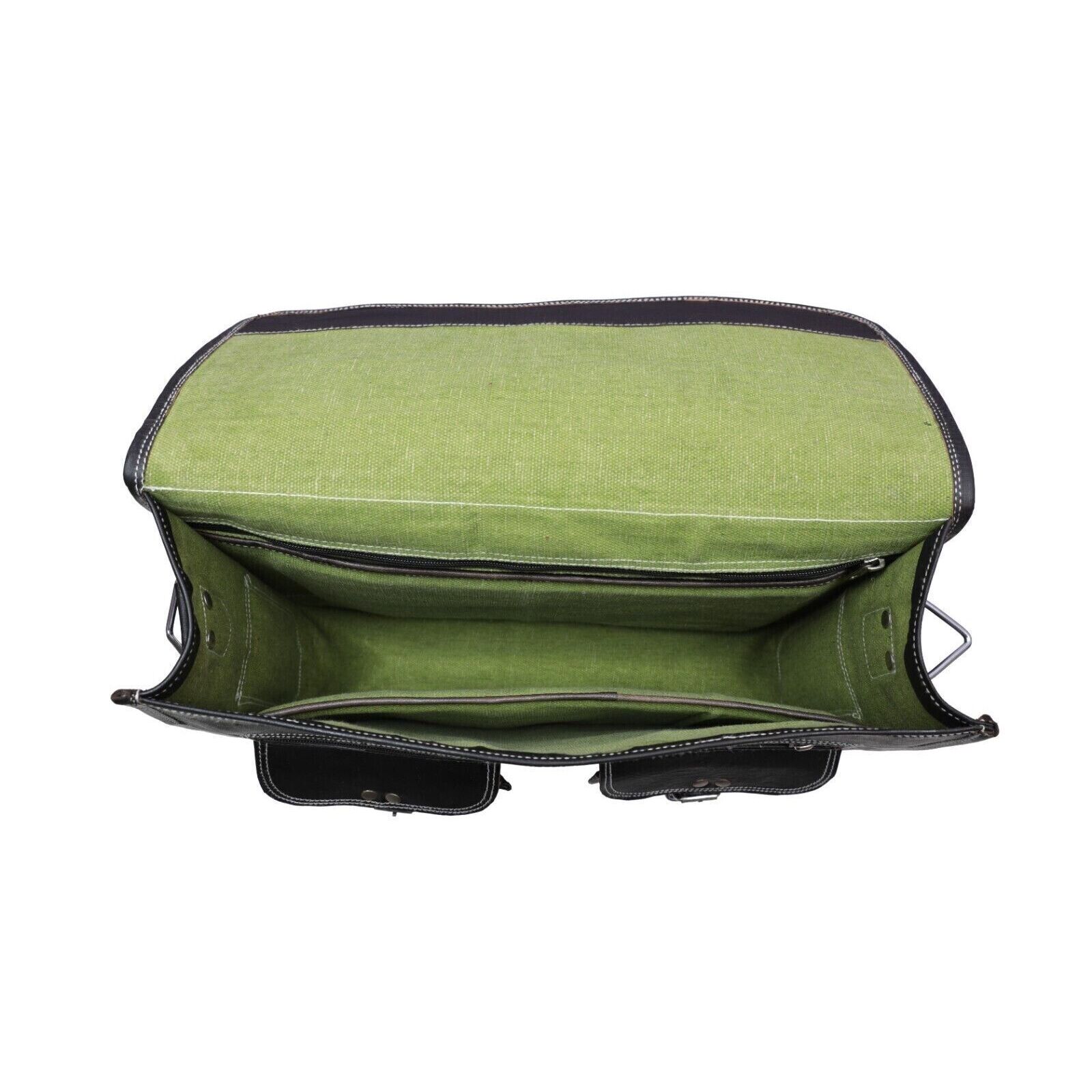 Мужская сумка через плечо для ноутбука Портфель из натуральной козьей кожи Винтаж Черный — фото 5