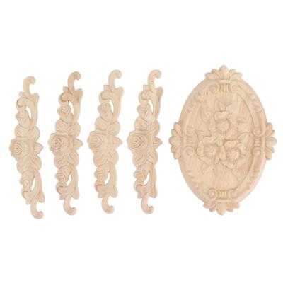 Wood Appliques European Style Exquisite Appearance Decorative Wood Carved Corner Onlay for Cabinet