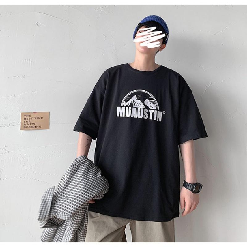 M-5XL Männer Kurzarm T-Shirts Brief Grafik Druck T Shirt Casual Tee für Mann Rundhals Retro Tops für