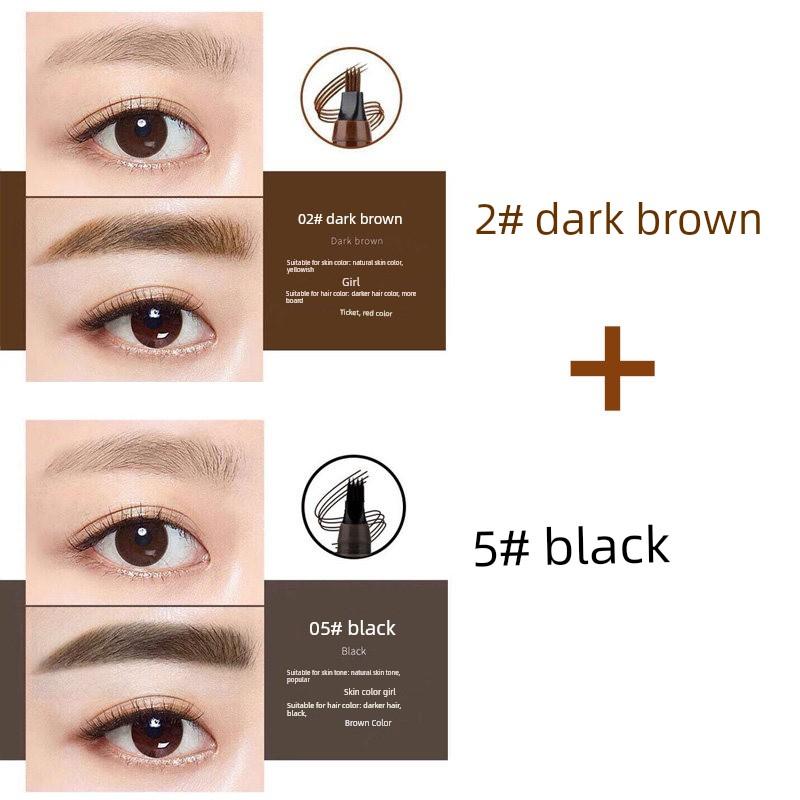 Eyebrow Pencil for Men, Beginners, Long-Lasting, Waterproof, Non-Fading, Sweat-Proof, Four-Pronged Eyebrow Pencil for Lazy Men, Beginners