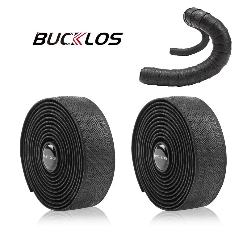 

Рулевая лента для шоссейного велосипеда BUCKLOS, полиуретановая обмотка для руля велосипеда с заглушками на концах руля, противоскользящая, антивибрационная, ремни, обмотка для руля чёрный