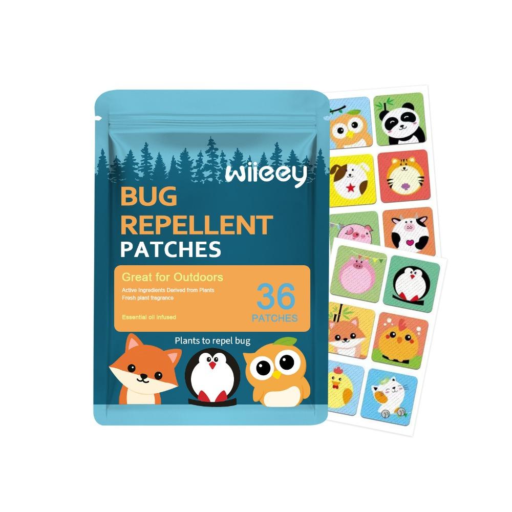 36pcs Children Mosquito Repellent Stickers, Gentle Herbal Fresh Waterproof Dry Skin Protection, Home Travel Kids Skincare Patch