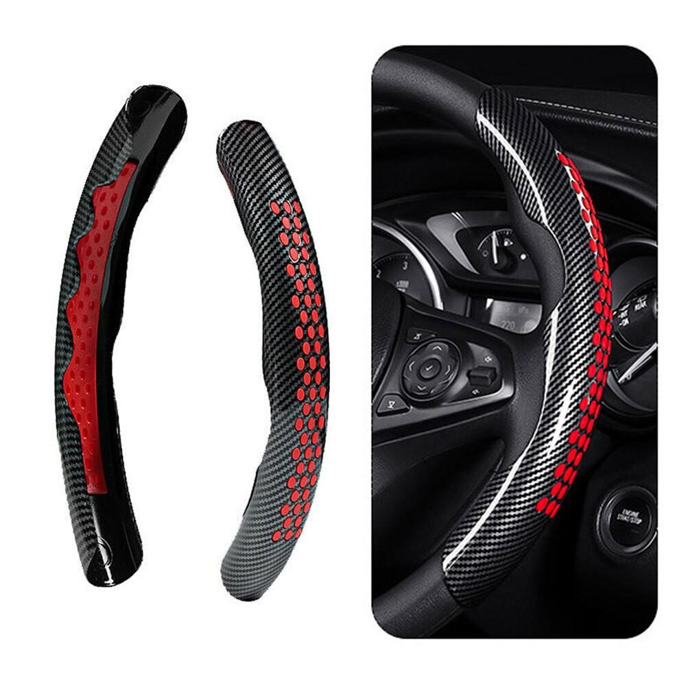 Red Carbon Fiber Non Slip Car Steering Wheel Booster Cover Universal Accessories