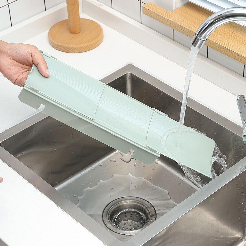 Scalable Kitchen Sink Water Splash Guard Washing Basin Anti-Splash Stopper Waterproof Splatter Screen Bar Anti-Water Board