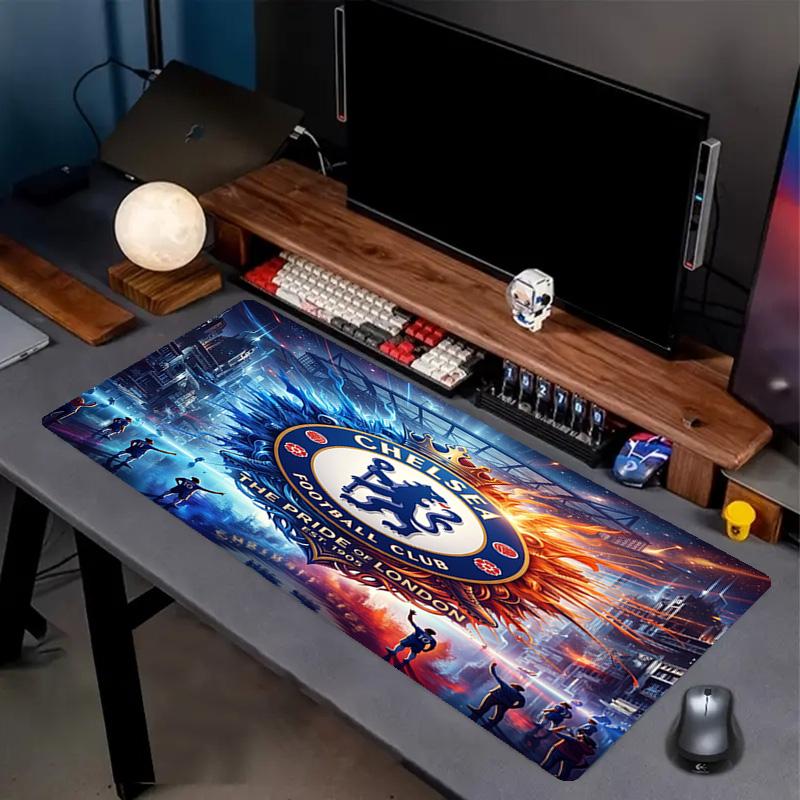 Chelsea FC Print Mouse Pad, Anti‑Slip Desktop keyboard Mat, for PC Laptop Gaming Working Daily Use, Cool Festival Birthday Gift