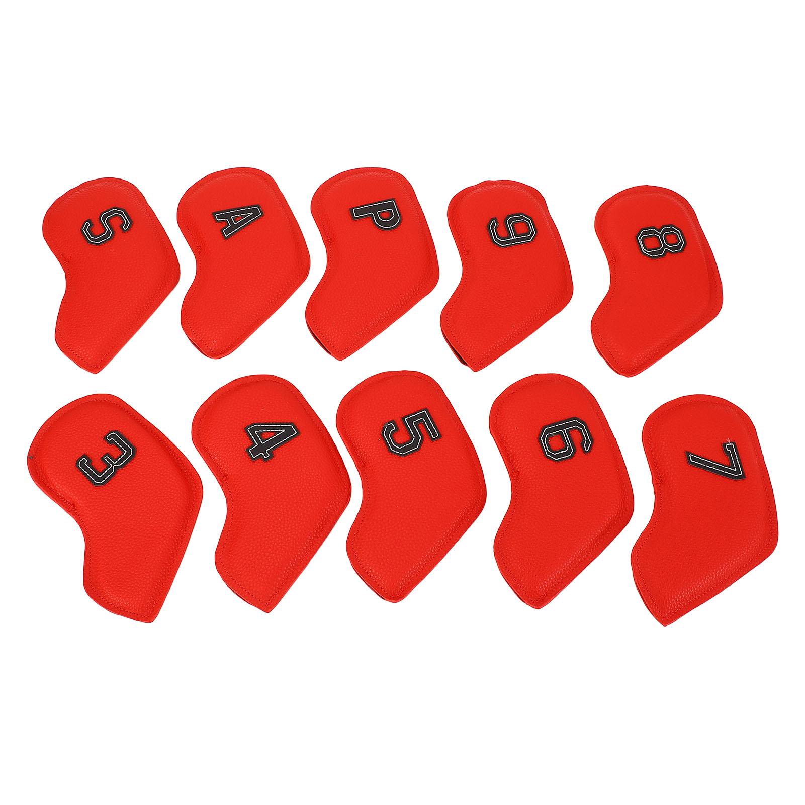 

10Pcs Golf Club Head Cover PU Dust Proof Friction Resistant Stylish Look Portable Golf Head Cover for Golf Training