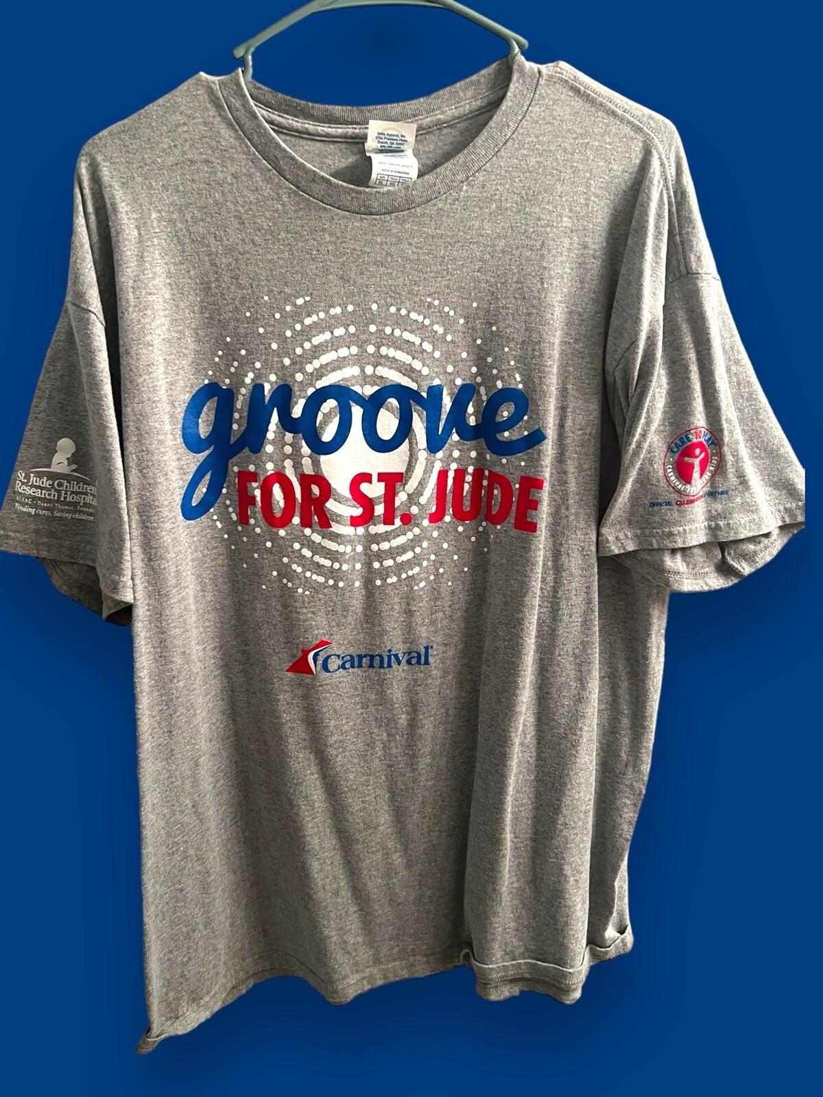 Groove For St Jude Children ‘s Hospital Carnival Cruise Line T-Shirt XL SS Gray 4XL