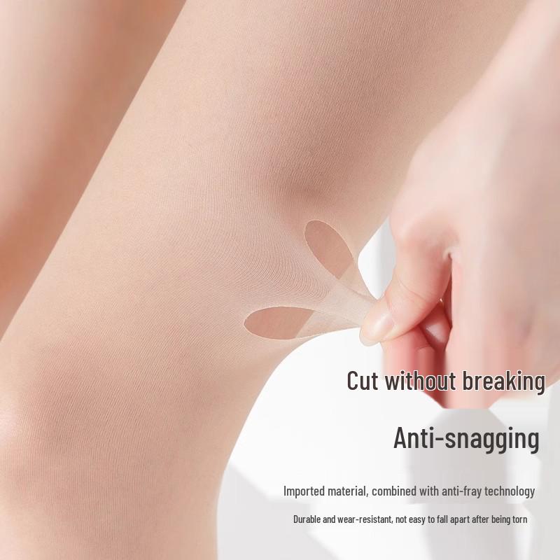 Women's Durable Nylon Thin Anti-Snag Black Stockings: Summer Skin-Beautifying, Leg-Revealing, Non-Blocking Pineapple Design.