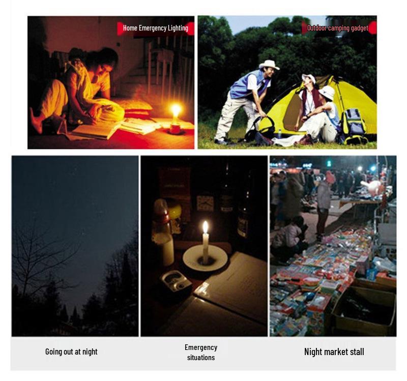 Portable Solar-Powered Three-Speed Waterproof Camping Light with Hook and USB Charging