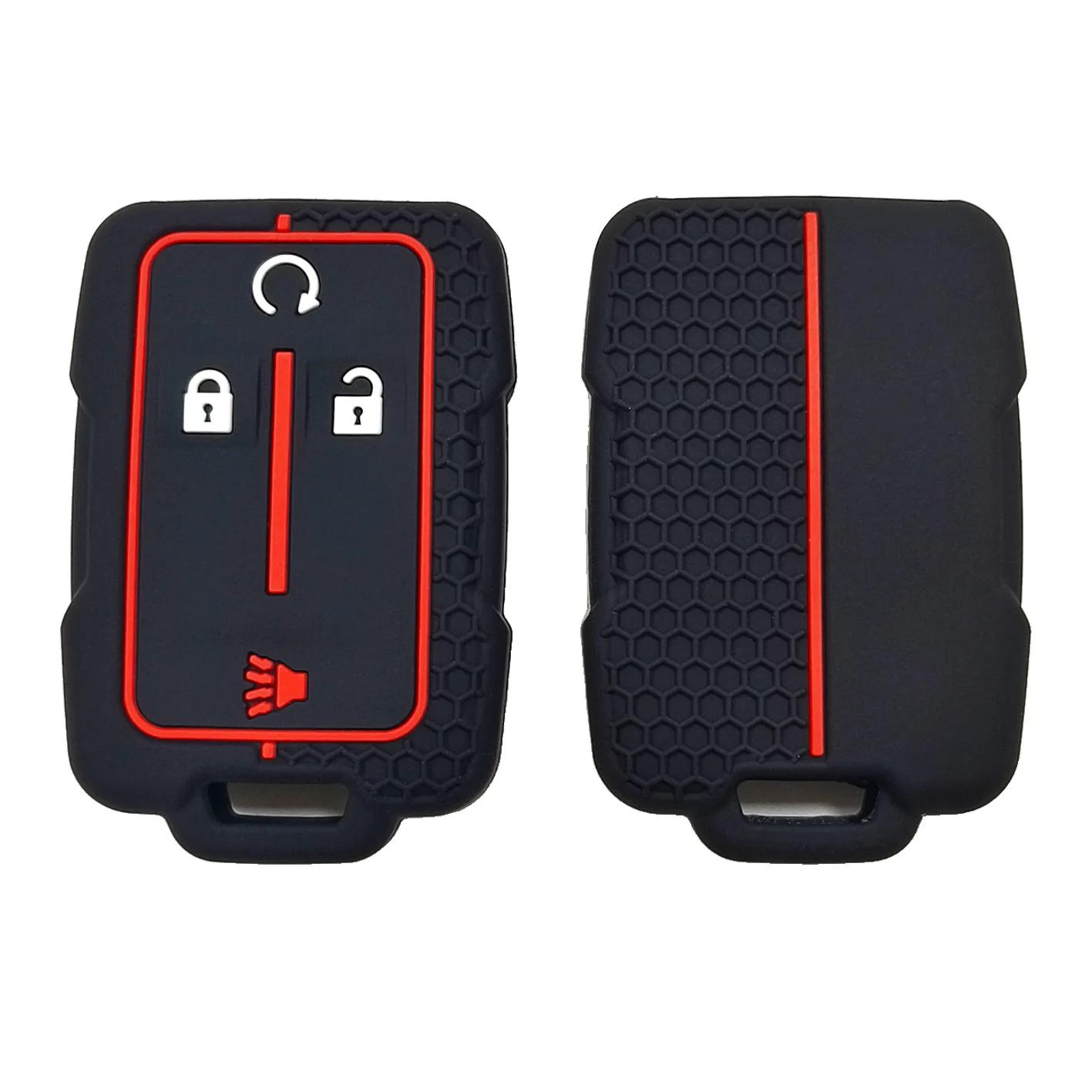 

rubber car key fob cover silicone protector case bag set for Chevrolet Suburban Tahoe Colorado Silverado GMC Canyon Sierra Yukon чорний