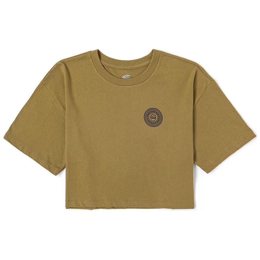 

New Vans x Spitfire VANS X SPITFIRE WHEELS Drop Shoulder Sleeve T Shirt Women s Olive Brown VN000GK2CUQ L