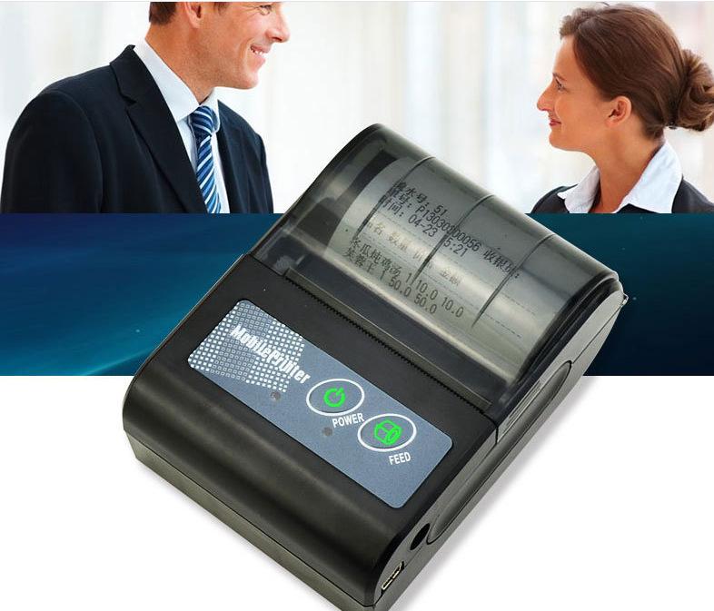 58mm Bluetooth Portable Thermal Receipt Printer for Orders and Cash Registers