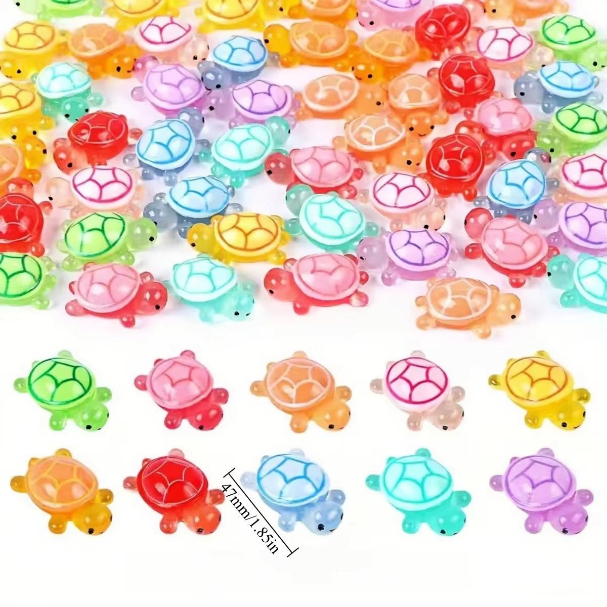 5-100pcs 3size Luminous Turtle Home Decor Landscaping Resin Crafts Glowing Turtle Garden Fish Tank Mini Ornaments Decoration