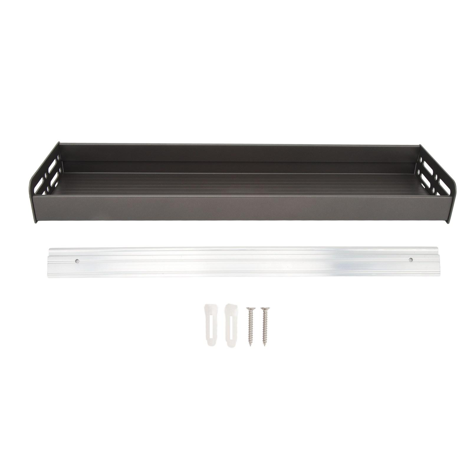 50cm Wall Mounted Spice Rack Multifunctional Wall Organizer Wall Storage Shelf for Kitchen Bathroom Grey grigio