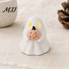 Non Scary Halloween Decoration Ghost Decoration, Light Up Cute Spooky Figurine with Pink Room Decor Pumpkin/Lantern for Table Tiered Tray Fireplace