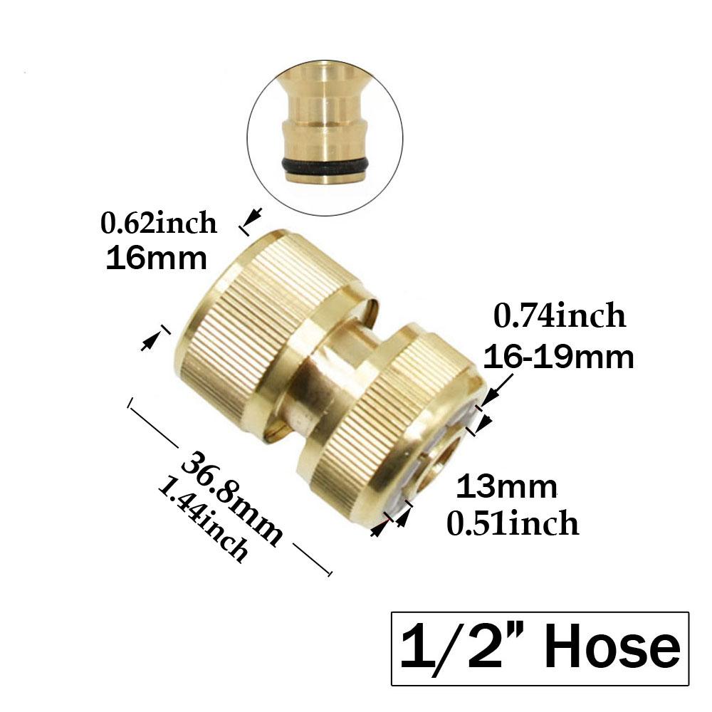 1/2'' 3/4'' 5/8" 1'' Mosiężny kran Szybkie złącze 16mm 20mm Miedziany adapter złączki do węża ogrodowego Pistolet do podlewania Złączki zatrzymujące wodę