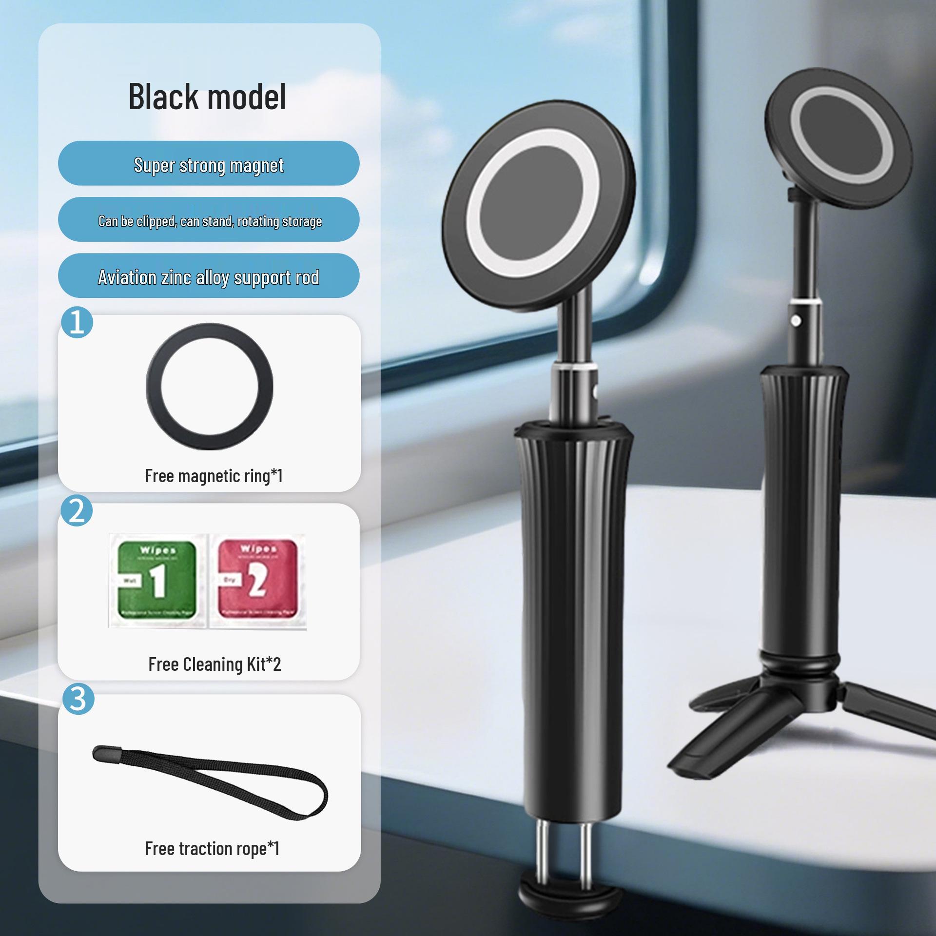 

2026 Retractable Magnetic Phone Holder & Selfie Stick with Tripod for Airplane, Desk & High-Speed Rail