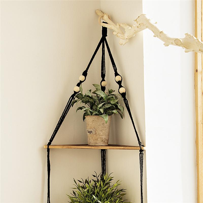Floating Triangle Shelves Wood Stand Boho Home Decor Corner Shelf LivingRoom Bedroom Wall Hanging Decoration Shelf Display Stand