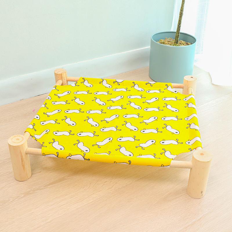 Abnehmbares und waschbares Haustier-Feldbett, bequemes Katzennest für alle Jahreszeiten, feuchtigkeitsbeständiges Katzenbett aus Kiefernholz, Zwinger-Hängematte