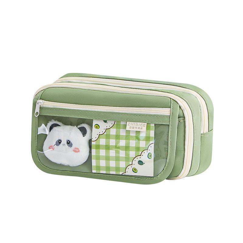 2024 Stylish Girls' Transparent Pencil Case - Large Capacity for Junior High & Primary Students