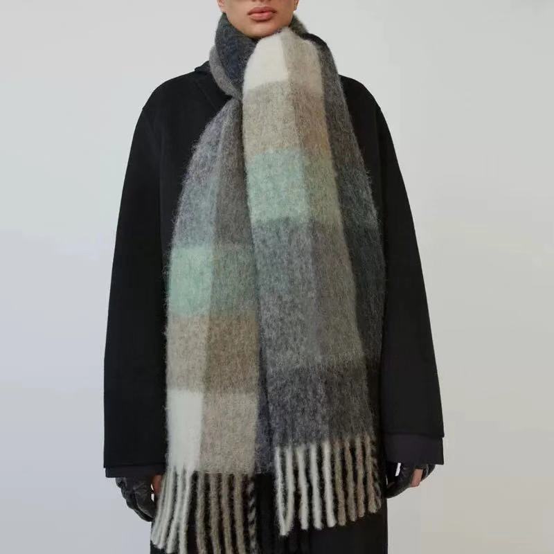 Sciarpa Invernale a Quadri in Cashmere Sciarpa alla Moda Sciarpe a Quadri Colorate Scaldano il Collo degli Studenti e Più Spessa Sciarpa Inverno Donna