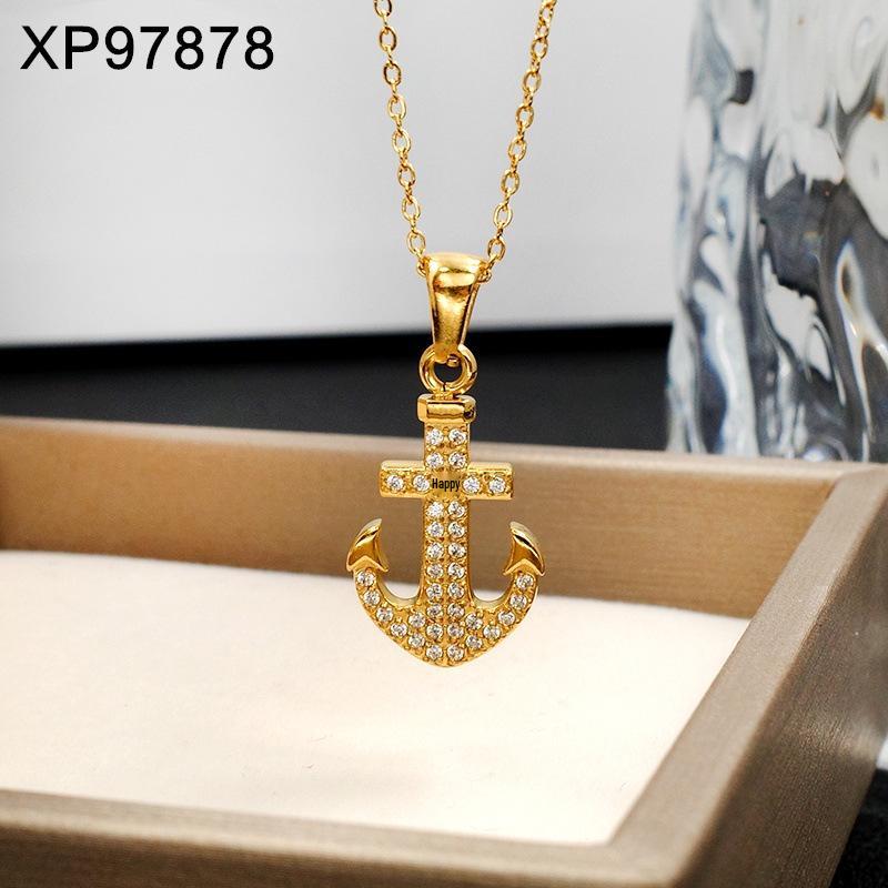 Women's Retro Stainless Steel Ship Wheel & Compass Pendant Necklace