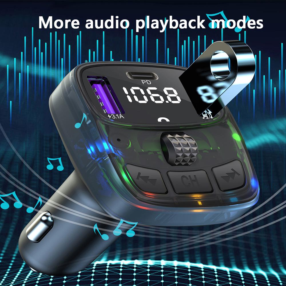 Car Mp3 Player Dual Usb Fast Charger Bluetooth 5.0 FM Transmitter Receiver Bluetooth Compatible 5.0 Fm Transmitter Usb Car Kit