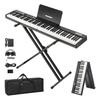 Garvee 88-Key Digital Piano, Foldable, Compact, Lightweight, MIDI Compatible, Acoustic Piano-Size Keyboard, 128 Voices, Rechargeable, Includes Pedal,