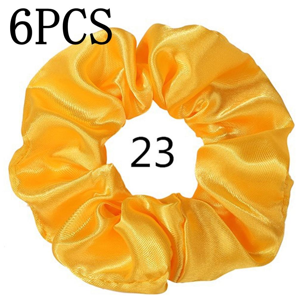 6pcs/lot Hair Scrunchies Bands Scrunchy Ties Ropes Ponytail Holder for Women or Girls Accessories Satin Headwear Solid Color Set