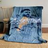 Illustration of Argentina's soccer team featuring players and national map. for all seasons blanket lunch break throw gift