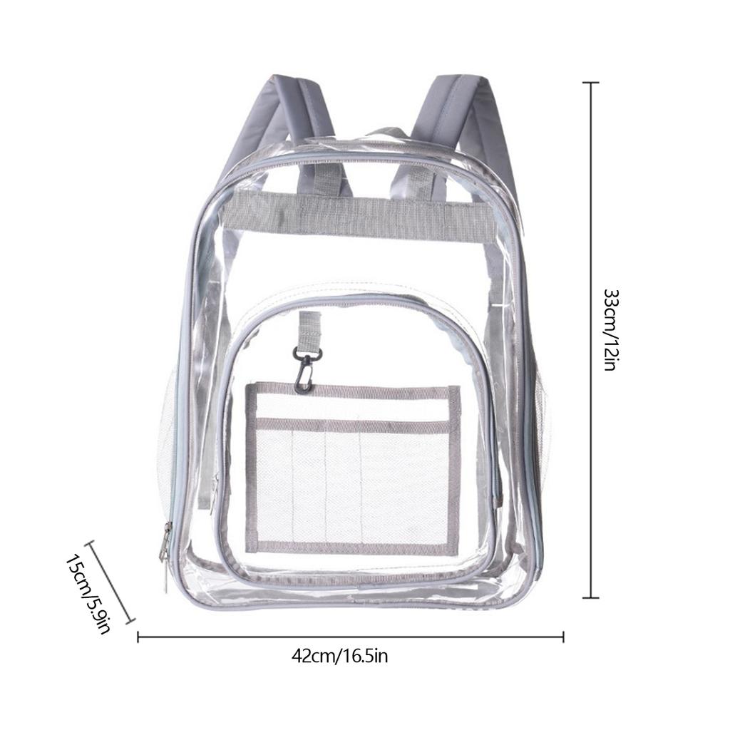 17" Transparenter Rucksack Wasserabweisend Transparenter Rucksack Strapazierfähig Durchsichtiger Rucksack Große Kapazität Buchertasche Schultasche