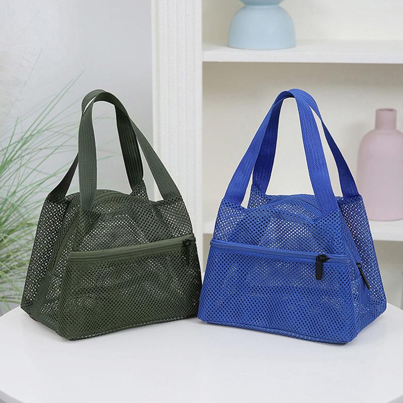 Torba siatkowa w jednolitym kolorze, podróżna kosmetyczka, duża pojemność, kosmetyczka, przenośne torby do przechowywania na sport, pływanie