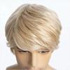Mens Curly Wig Short Blonde Wig With Bangs Layered Wave Synthetic Hair for Male Cosplay Daily Heat Resistant Fibre Wig