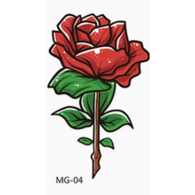 Waterproof Temporary Tattoo Stickers Beautiful Flower Rose Fake Flash Unisex Diverse And Skin Friendly Fashion Tattoos Painting