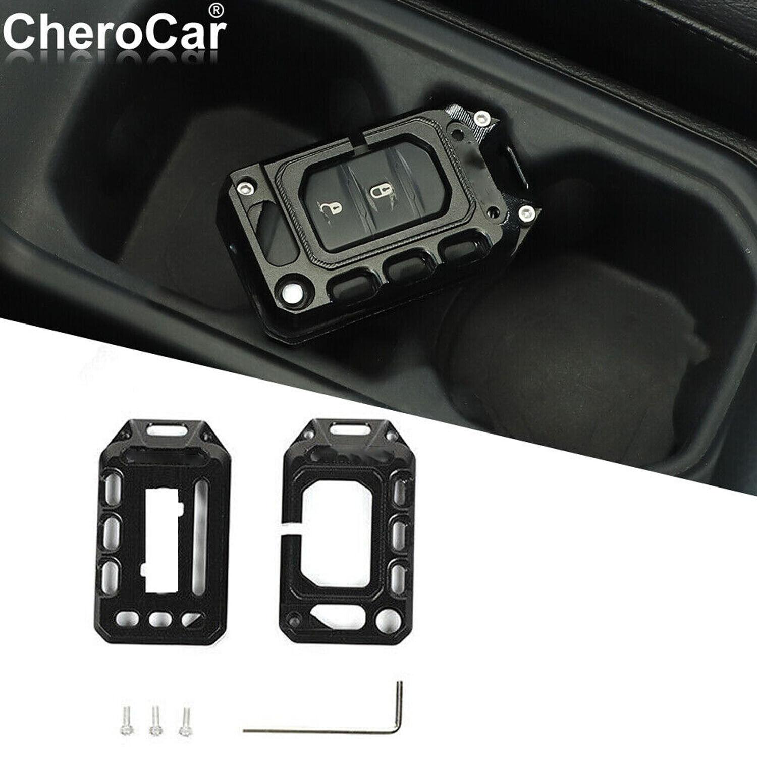 Car Key Fob Cover Case Protector Shell Trim For Jeep Wrangler JL JT 2018+ Black