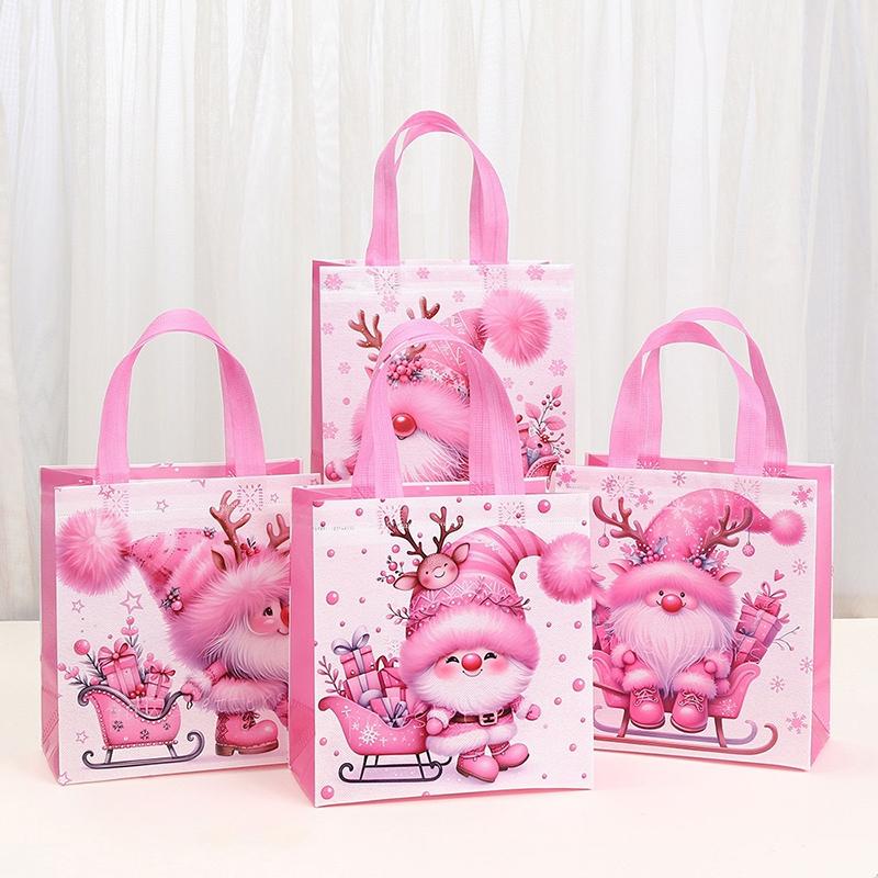 

Счастливого Рождества Черное Золото Нетканый Мешок Снеговик Елка Узор Сумка-Тоут Подарочная Упаковка Водонепроницаемый Мешочек для Хранения