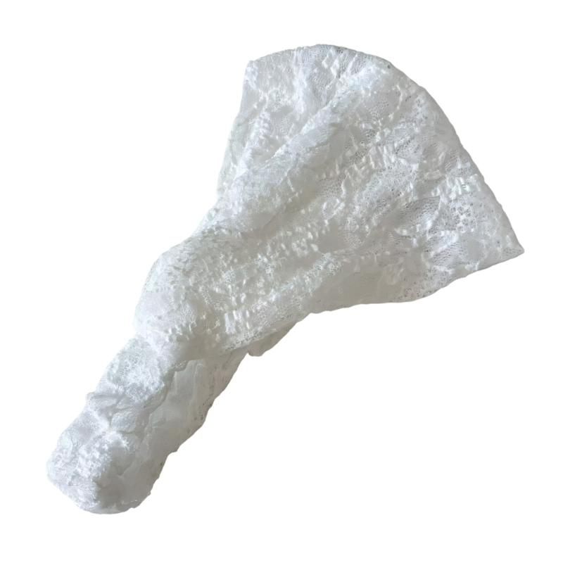 

Элегантная кружевная повязка на голову, дышащая повязка для волос для женщин и девочек, для повседневной носки, спорта, путешествий, особых случаев, украшение для волос белый