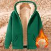 Men's Lambskin Heavyweight Hooded Cardigan: Black Plus Velvet Thickened Sweatshirt for Autumn/Winter.