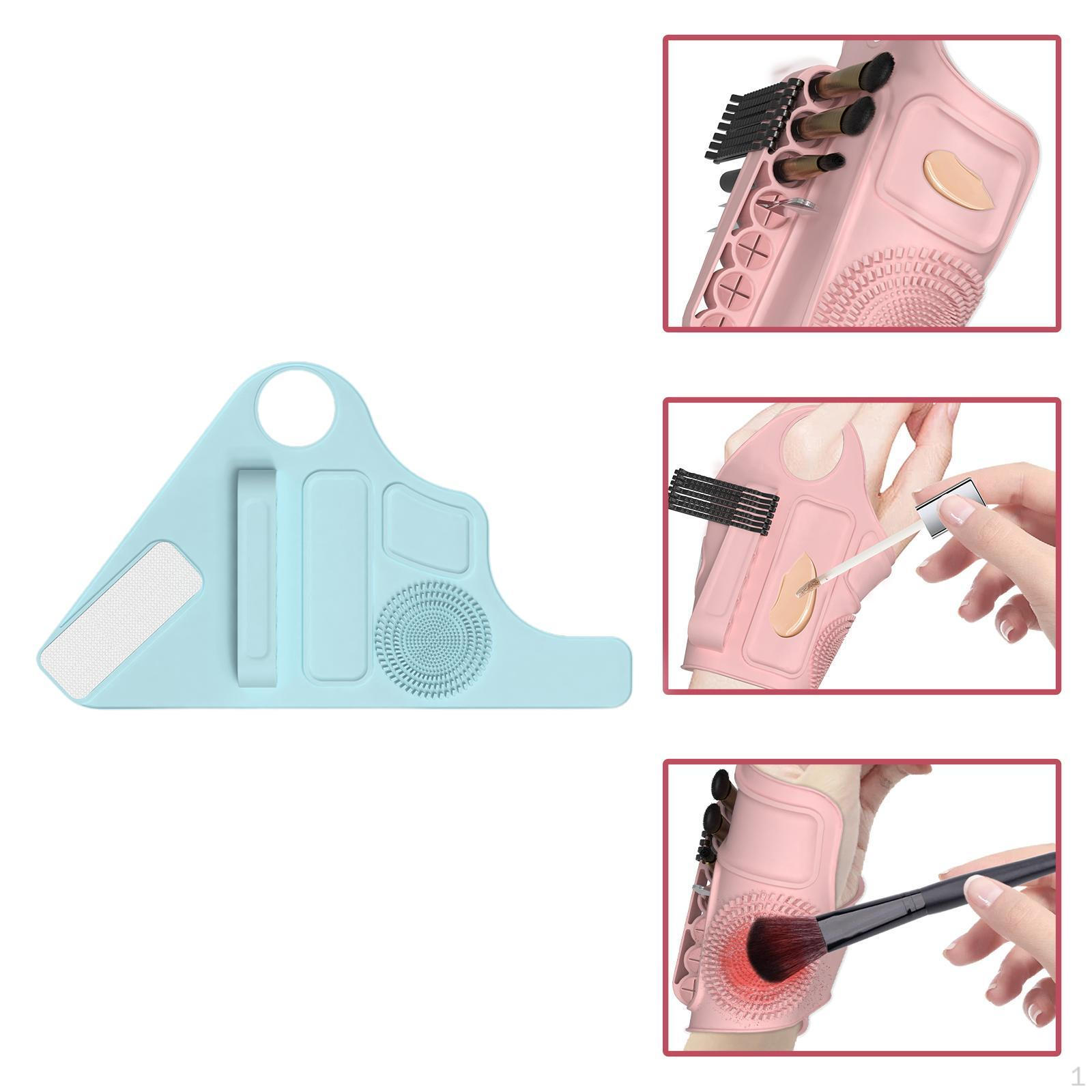 

Силиконовый коврик для макияжа, очиститель кистей, многоцелевая перчатка, палитра, органайзер для косметики синий