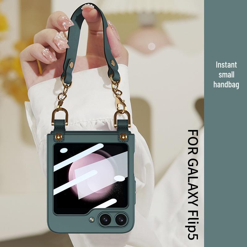Creative Wrist Strap Foldable Case with Integrated Shell & Film for Samsung Z Flip5