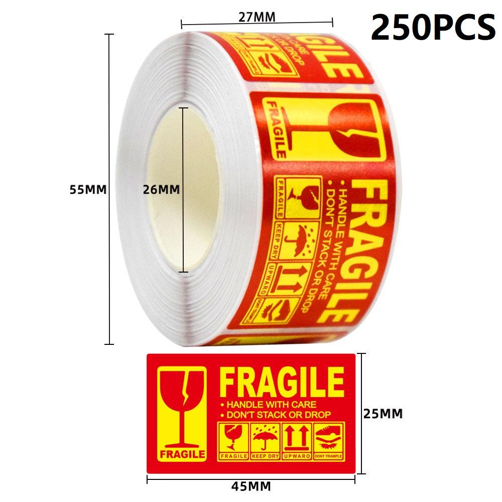 250PCS/Roll English Warning Label Sticker Copper Plate Adhesive Anti-Tamper Fragile Item Warning Stickers SYTZBQ01