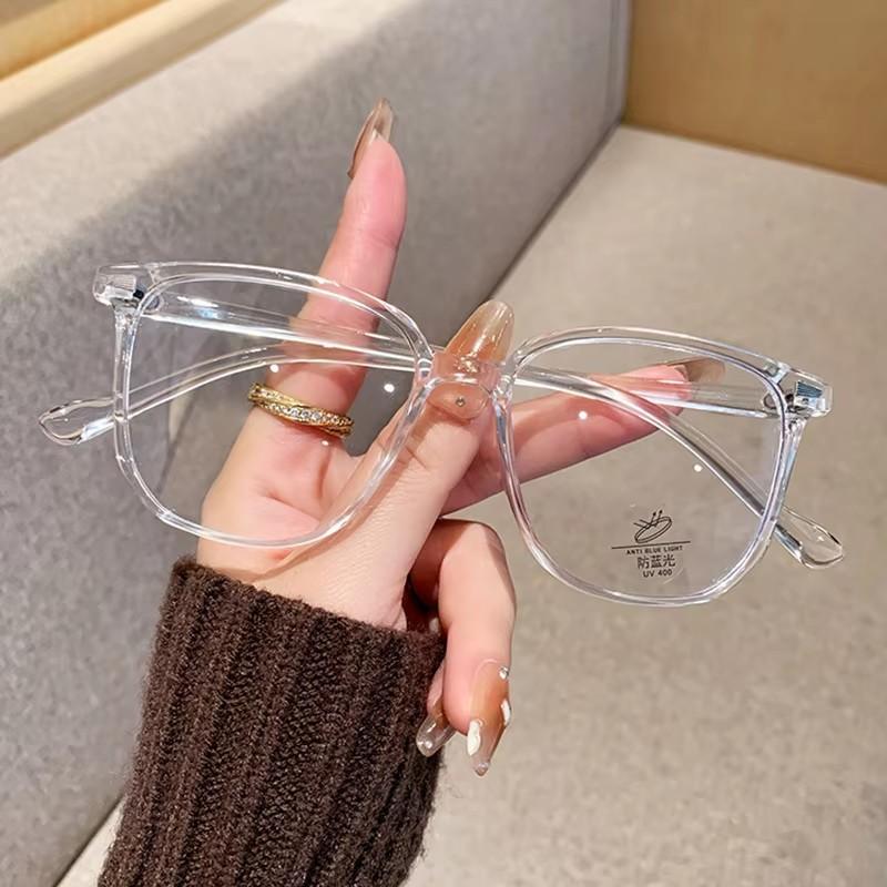 Men's And Women's Identical Style Square-shaped Minimalist Glasses With Blue Light Protection Function8062