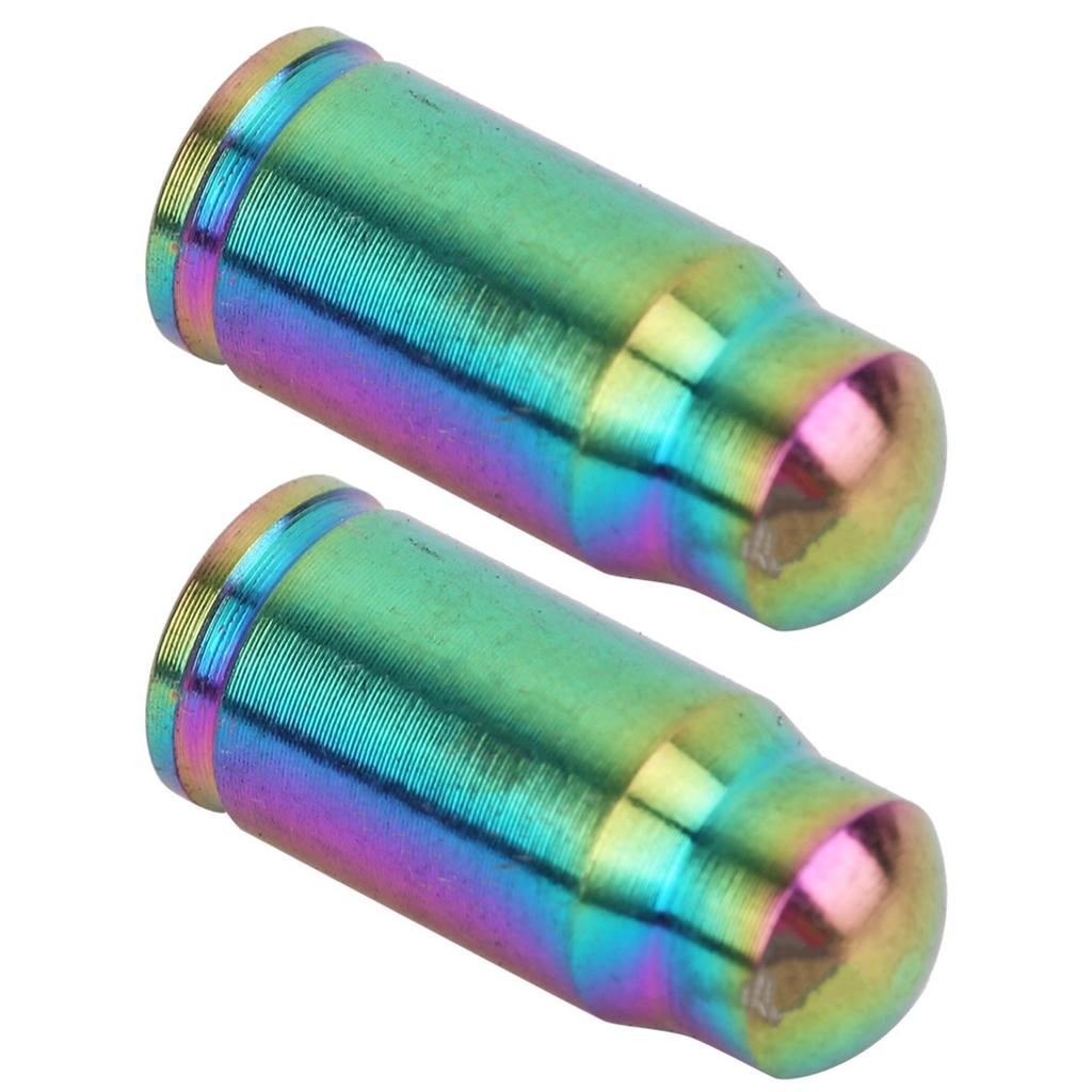 2 Pcs Titanium Alloy Valve Cap for Bike Bicycle Tire Dust Cover Road Bicycles Accessories