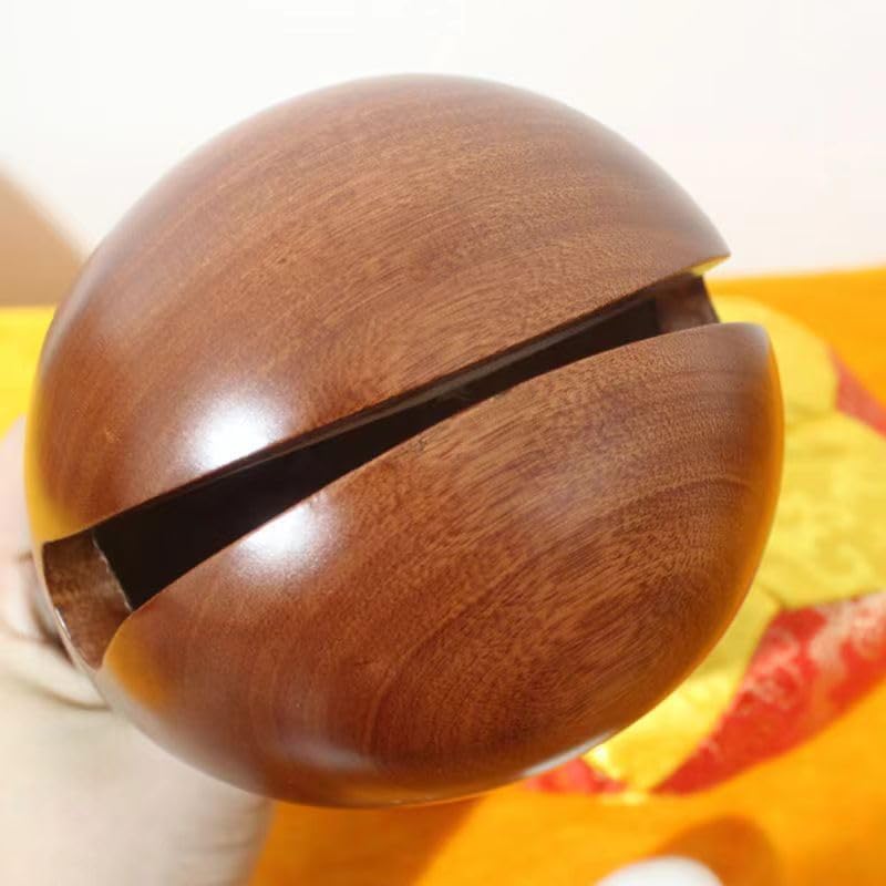 Generisches 5-Zoll Traditionelles Kikutani Mokugyo (Mokusatsu) Buddhistisches Altarset mit Schlägeln, Mini-Meditations-Schlaginstrument, 14 cm breit, Hergestellt aus