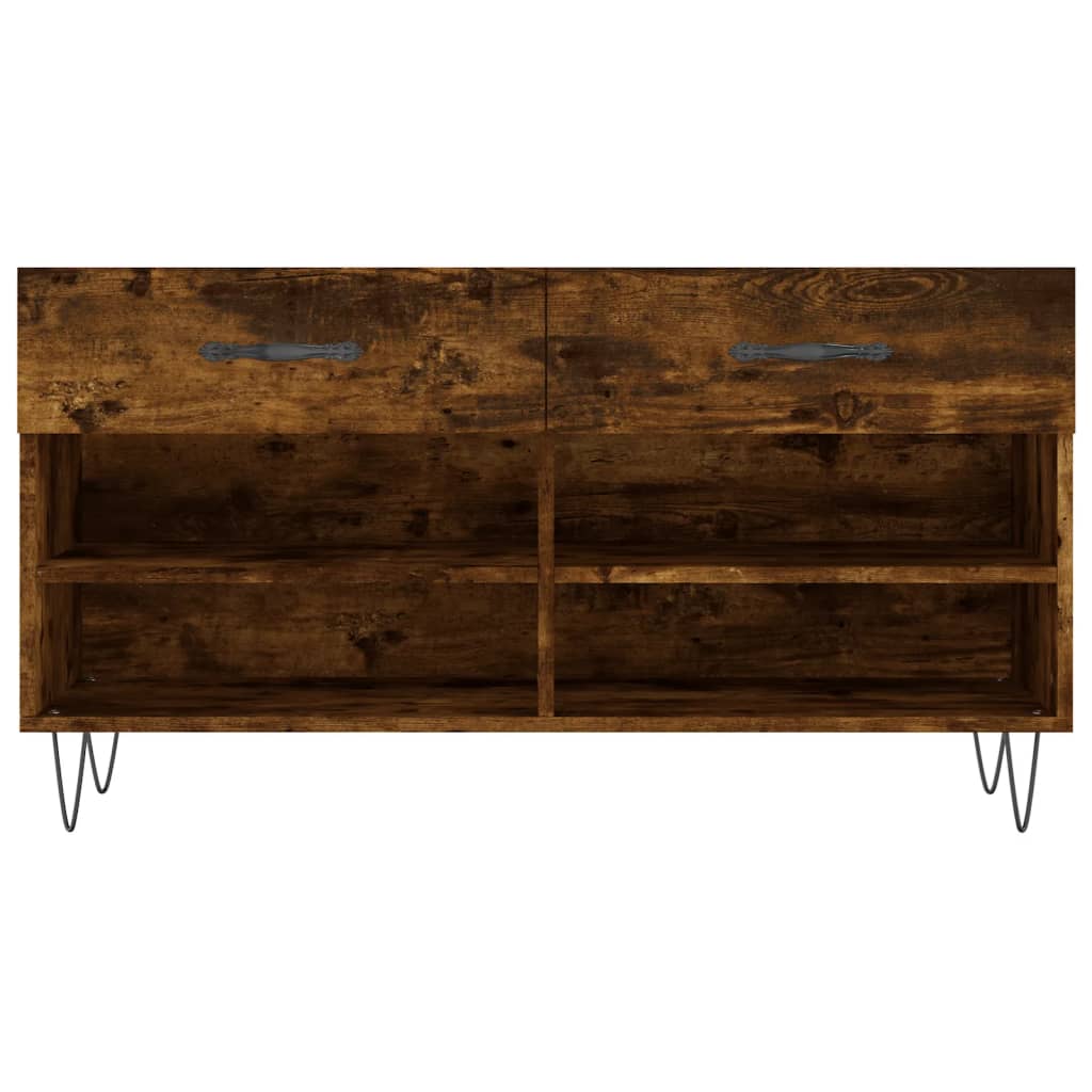 Shoe Bench Smoked Oak 102x35x55 cm Wood Based Panel