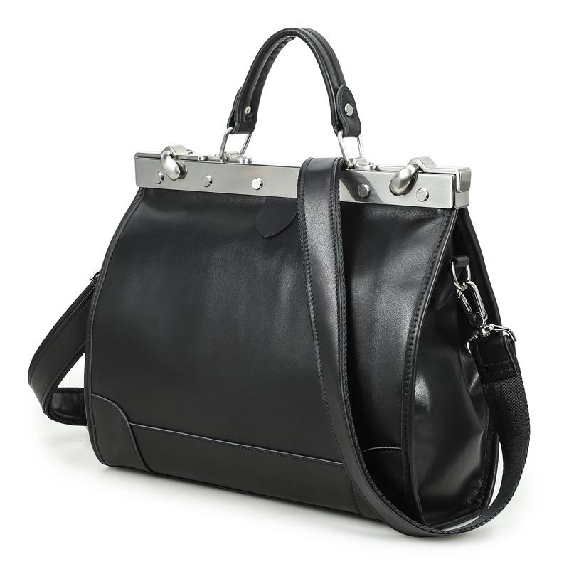 Women's Genuine Cowhide Leather Handbag - Handmade Shoulder & Crossbody Bag with Metal Buckle