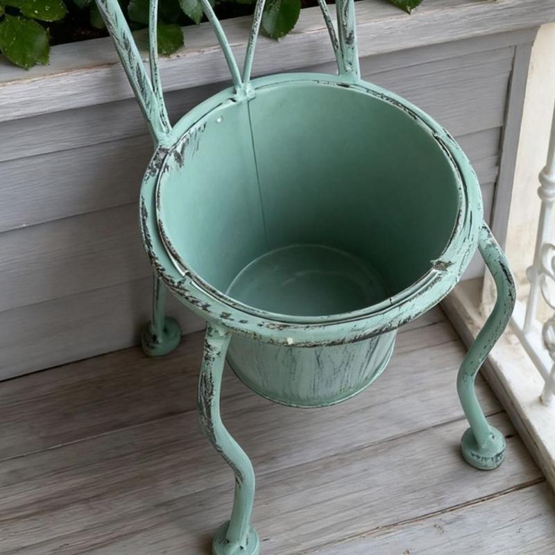 Planter Decoration Iron Plant Basket Shabby Metal Flower Holder Pot Stand for Indoor Outdoor Home Farmhouse