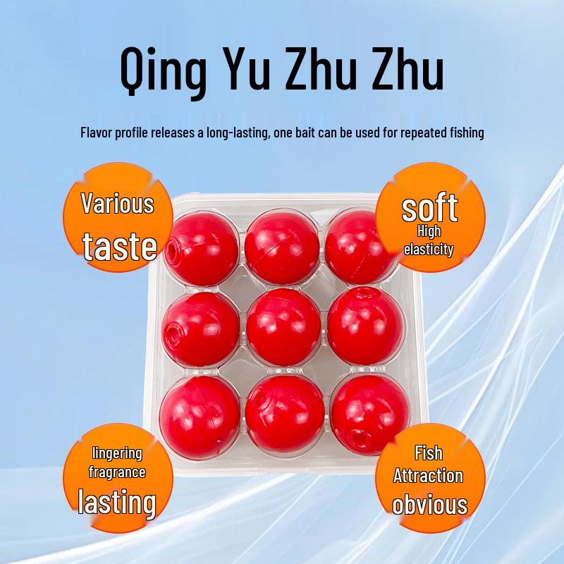 Black Pit Special 16mm Slow Sinking Soft Fishing Lure: Blueberry, Mango, Purple Sweet Potato Flavors - 9 Beads Boxed