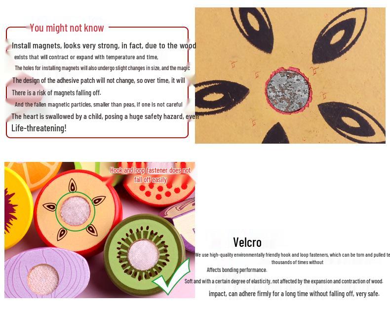 Wooden Play Kitchen Set: Cutable Fruits & Vegetables for Kids