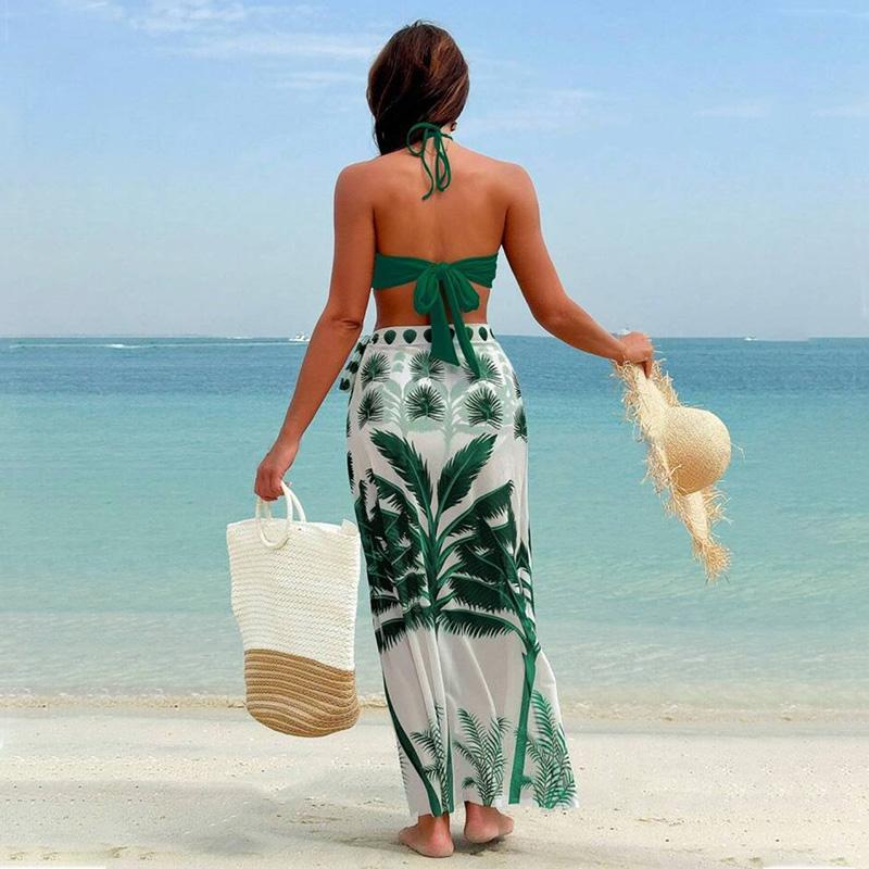 Bikini Sets 3-teilig Sexy Badeanzüge Cover Up Damen Urlaubsbademode Hochgeschnittenes Bademädchen Strandbekleidung